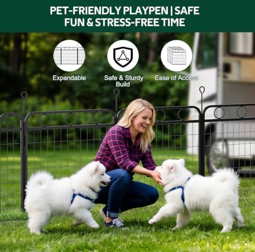 Dog Playpen - 32 Inch 8 Panel Metal Dog Pen - Image 3