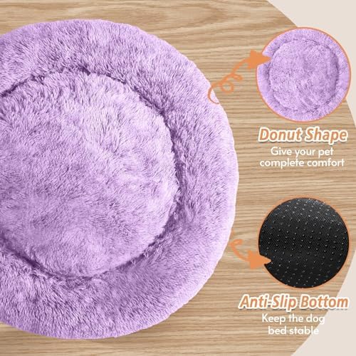 JOLLYVOGUE Calming Dog Bed Medium Size Dog, 31in Donut Washable Medium Pet Bed - Image 3