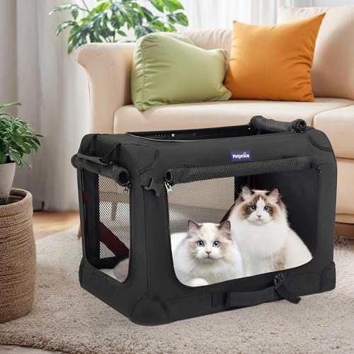 Petprsco Large Cat Carrier for 2 Cats/Small Dogs 24"x17"x17" for Car Travel - Image 2