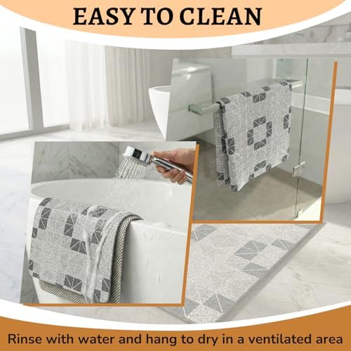 BLESWIN Loofah Bath Mat for Inside Shower, Square Shower Mat - Image 6