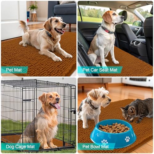 OLANLY Dog Door Mat for Muddy Paws 44x24, Super Absorbent Chenille Mud Mat - Image 7