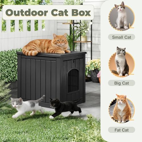 Cat Litter Box Enclosure, Enclosed Cat Litter Box Raised Floor, Openable Front - Image 6