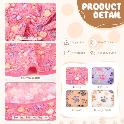 Tatuo 4 Pack Fleece Dog Blanket - Image 2