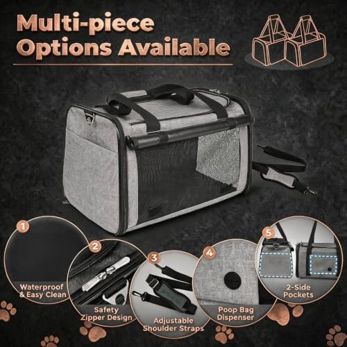 YUDODO 2 Packs 25 lbs Soft Sided Pet Carrier - Image 3