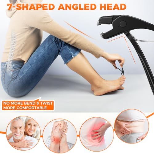 Toenail Clippers for Thick Toenails for Seniors, Angled Head Wide Opening - Image 2