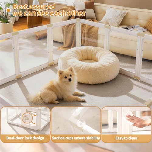 Acrylic Dog Playpen Indoor for Small Dogs & Puppies - Image 4