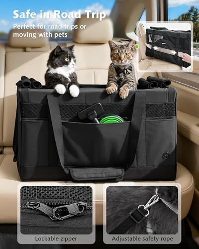 Pecute Cat Carrier, Soft Double Pet Crate - Image 4
