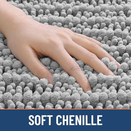 Smiry Bathroom Rugs 47X17, Extra Soft Rubber Backing Chenille Bath Mats - Image 4