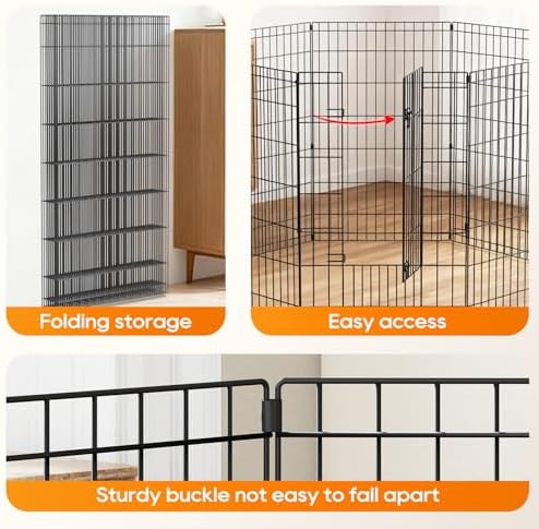 NChanmar Pet Dog Palypen Foldable Metal Dog Fence 48 Inch Height 8 Panels - Image 6