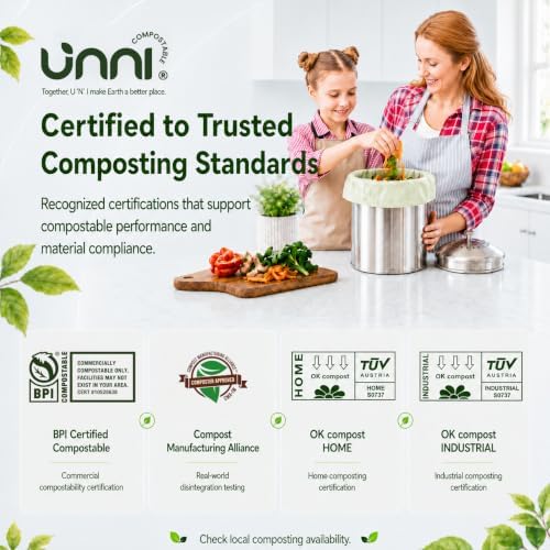 UNNI 4 Gallon Compostable Bags, 15 Liter, Extra Thick 0.75 Mil - Image 7
