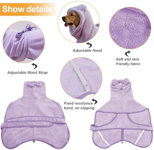 Medium to Large Size Dog Bathrobe, Quick Drying Super Absorbent, Warm Dog Towels - Image 4