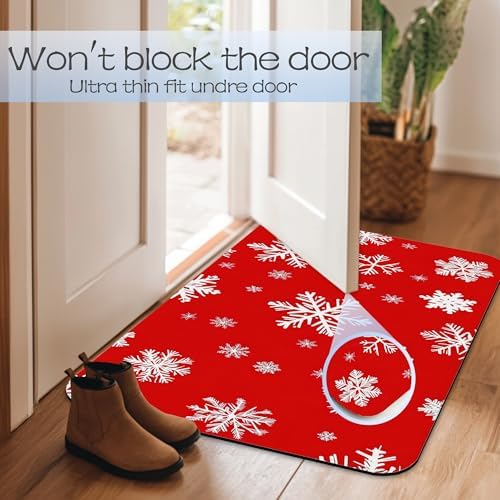 Christmas Snowflakes Bath Mat 29.5"x17", Slim Low-Profile Fast Drying Super - Image 7