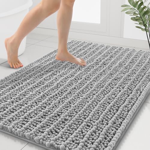 Smiry Bathroom Rugs 40X32, Extra Soft Rubber Backing Chenille Bath Mats by Smiry