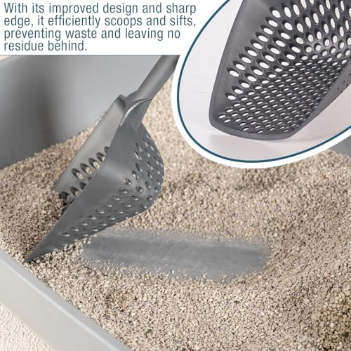 Set of 2 Cat Litter Scoop with Small Holes, Deep Sifting Shovel - Image 3
