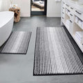 BSICPRO Bathroom Rugs Sets 2 Piece, Non Slip Striped Bath Mats by BSICPRO