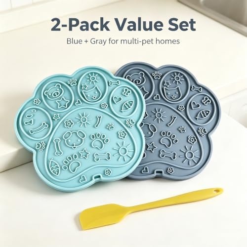 2 Pack Paw Lick Mat for Dogs Cats, BPA-Free Silicone, Suction Cups - Image 4