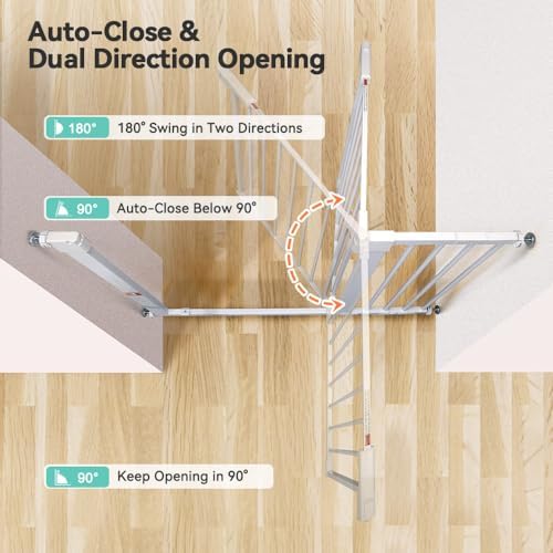 COMOMY 30" Tall Baby Gate for Stairs Doorways, Fits 29.5" to 43.3" Openings - Image 4