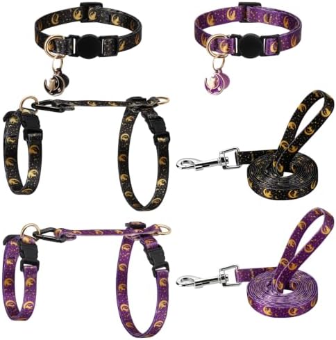 2 Pack Cat Harness and Leash, Escape Proof Adjustable Kitten Harness Multi by Guiqulai