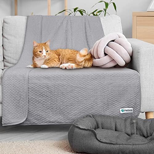 PetAmi Waterproof Dog Blanket, Leakproof Puppy Blanket, 40x60 Light Gray - Image 6