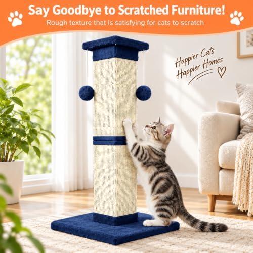 Cat Scratching Post 33 Inch Nature Sisal Scratch Post - Image 3