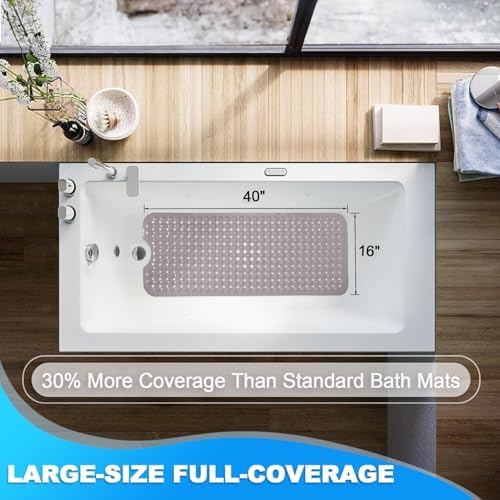 Bathtub and Shower Mats, 40x16 Inch Extra Large Non Slip Soft Bath Tub Mat - Image 4