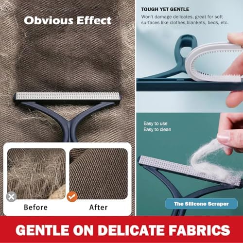 Pet Hair Remover 3-Pack, Reusable Dog & Cat Hair Removal Tools, Lint Shaver - Image 5