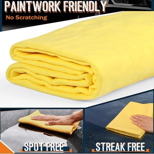 2 Pack Premium Shammy Towel for Car, Super Absorbent 26"x17" Chamois Towel - Image 2