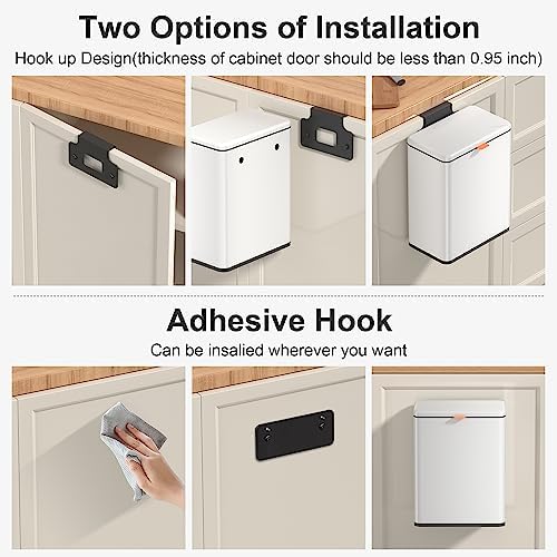 Mbillion 2.1 Gal White Hanging Stainless Steel Compost Bin - Image 4