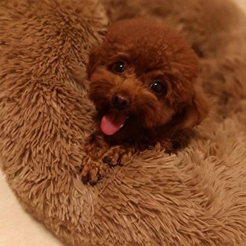 Plush Calming Donut Dog Bed for Small to Medium Dogs, 28 Inch Round Pet Bed - Image 5
