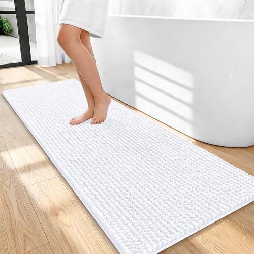 OLANLY Thick Chenille Bathroom Runner Rugs 47x20, Absorbent Bath Mat by OLANLY