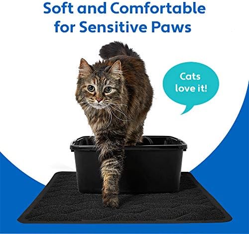 MIGHTY MONKEY Waterproof Cat Litter Box Mat, BPA Free, 24x17 Black - Image 4