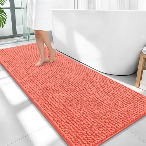 OLANLY Thick Chenille Bathroom Runner Rugs 59x24, Absorbent Bath Mat by OLANLY