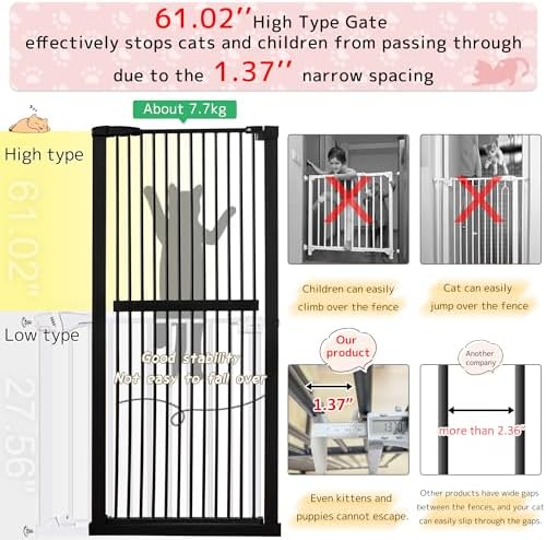 Lumizone 61.02" Extra Tall Pet Gate - Image 4