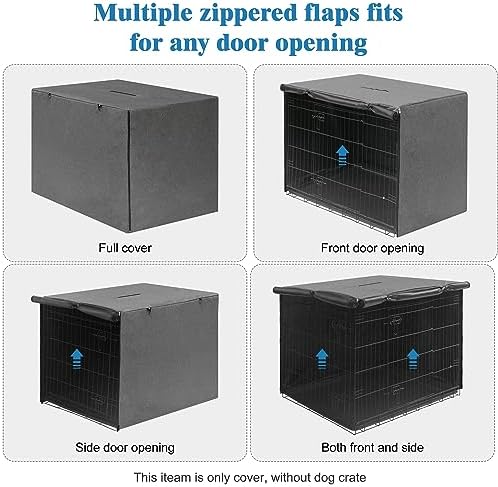 Deblue 42 inches Dog Crate Cover, Sturdy Windproof Pet Kennel Cover - Image 4