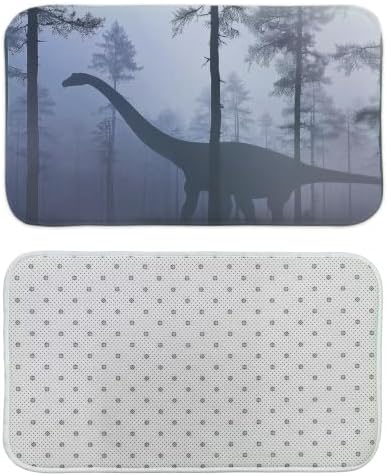 Sanzugh Dinosaur Bath Mat Rug for Bathroom, Jurassic Raptor Animals Dino Kids - Image 3