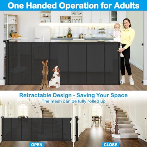 Reinforced 42" Tall X 120" Extra Wide Retractable Baby Gate Extra Long Baby - Image 6