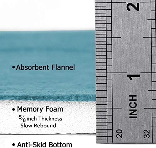 Flamingo P Dark Teal Bath Mat 20x32 Quick Dry Washable Memory Foam - Image 5