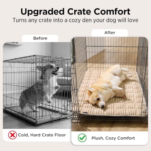 Bedsure ComfyFleece® Washable Dog Crate Pad, Soft Thin Medium Pet Mat - Image 2