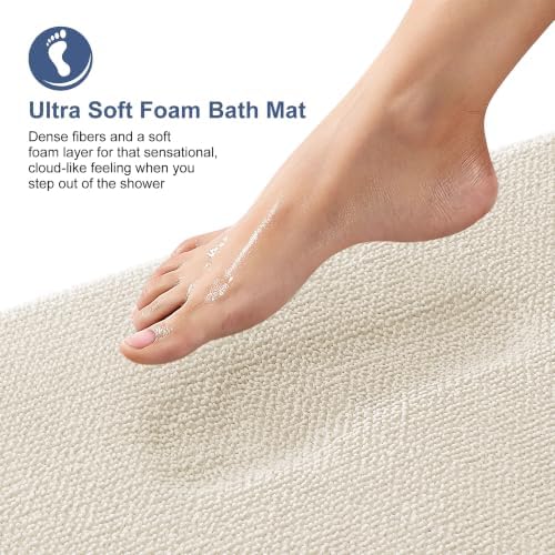 OLANLY Memory Foam Bathroom Toilet Rug U-Shaped 24x20, Absorbent Mat - Image 2