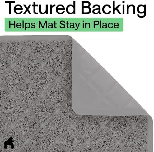 GORILLA GRIP Cat Litter Box Mat, Coiled Mesh Trapping Mats, 35x23 Gray - Image 4