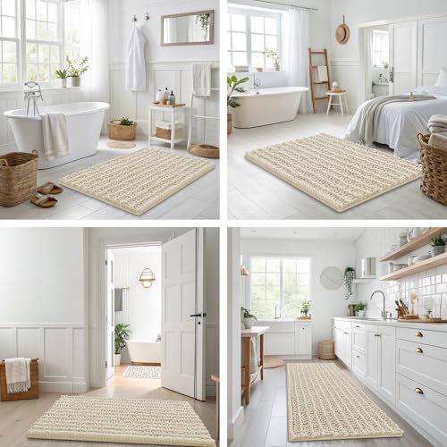 Smiry Bathroom Rugs 48X32, Extra Soft Rubber Backing Chenille Bath Mats - Image 7