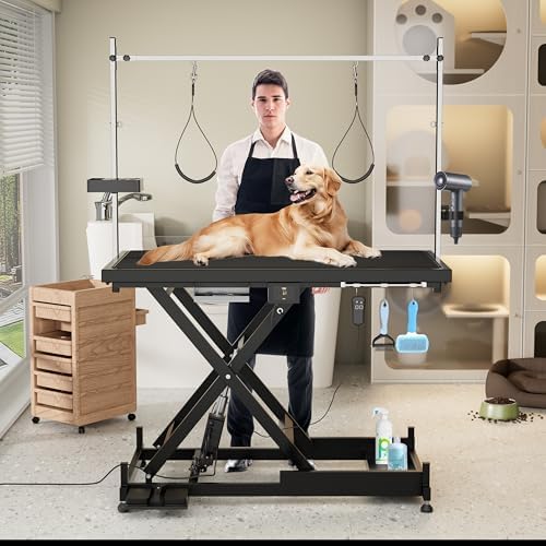 Electric Lift Pet Dog Grooming Table, Upgrade 50 Inch Heavy Duty 9'' -36'' - Image 6