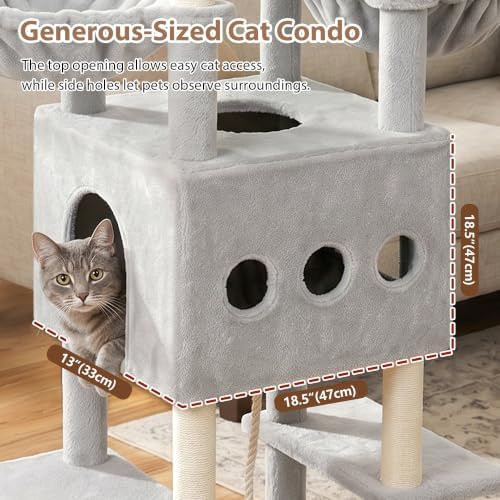 Gitelsnour Cat Tree, 78.7'' Tall Tower - Image 3