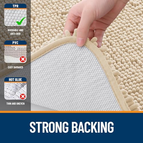 OLANLY Small Bathroom Rugs 24x16, Extra Soft Absorbent Chenille Bath Rugs - Image 6