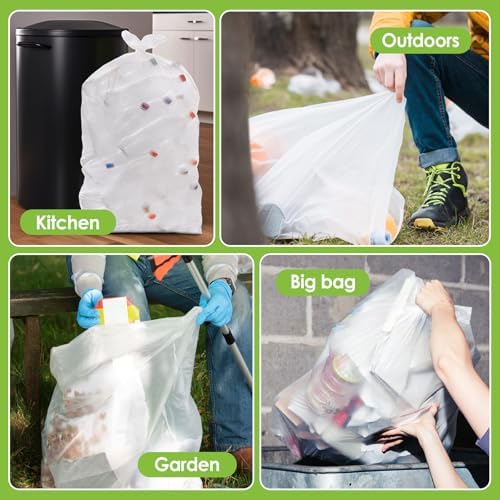 Teivio Large Clear Trash Bags 30-33 Gallon 300 Count 30+ Gal Garbage Bags - Image 4