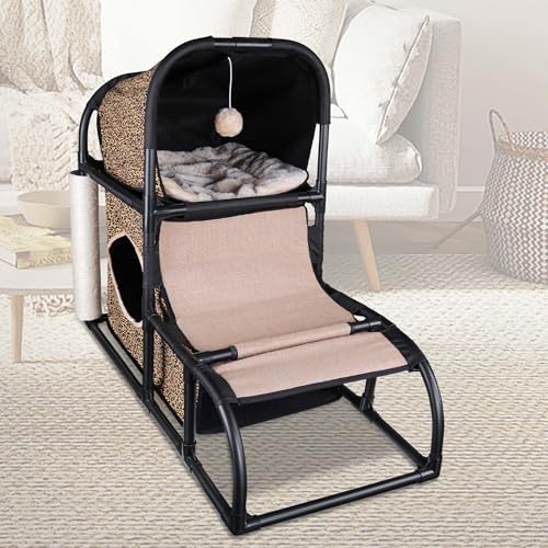 Goetland Modern Cat Condo Cat House Cat Tree Pet Furniture Large Cat Tower Bed - Image 2