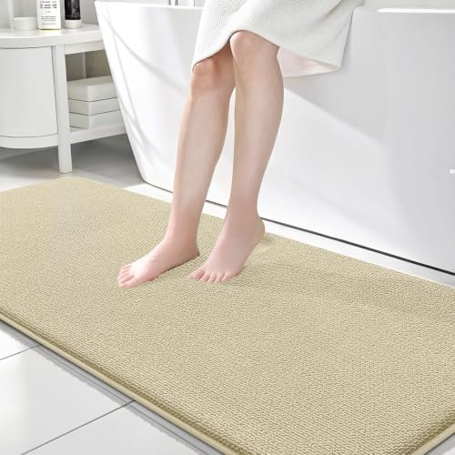 OLANLY Memory Foam Bathroom Runner Rug 70x24, Absorbent Long Bath Mat by OLANLY