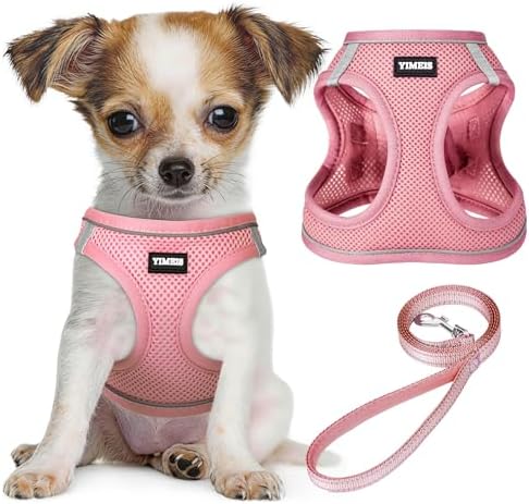 YIMEIS Dog Harness and Leash Set, No Pull Soft Mesh Pet Harness, Reflective by YIMEIS