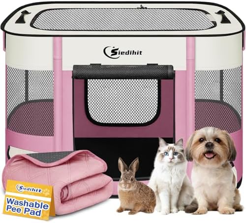 Siedihit 28" Dog Playpen, Cat Puppy Pen, Pet Portable Crate Indoor Outdoor by Siedihit