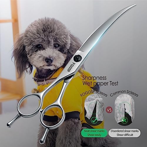 Professional Left Handed Curved Dog Grooming Scissors - Image 4